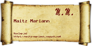 Maitz Mariann névjegykártya