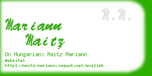 mariann maitz business card